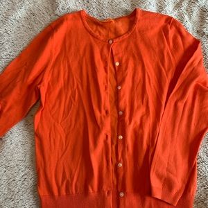 Orange Button Up Cardigan